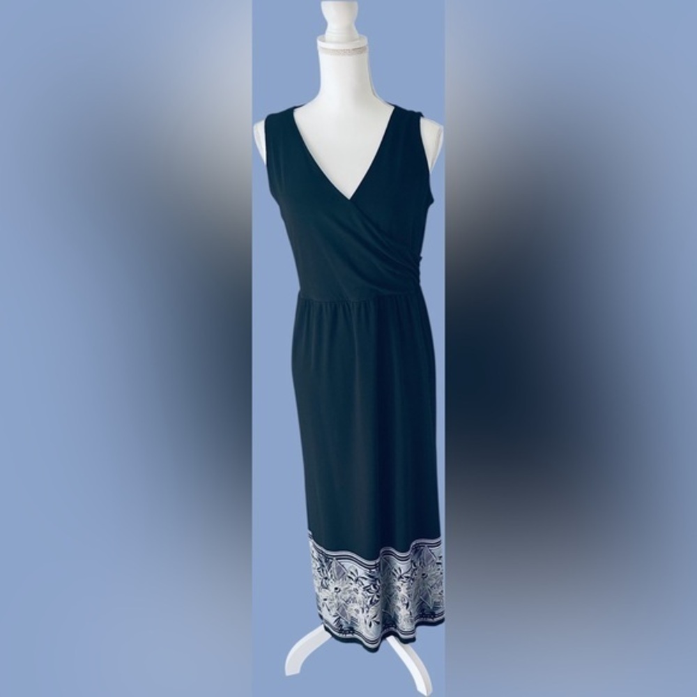 J. Jill Black Midi Sundress with V-Neck - Picture 1 of 8